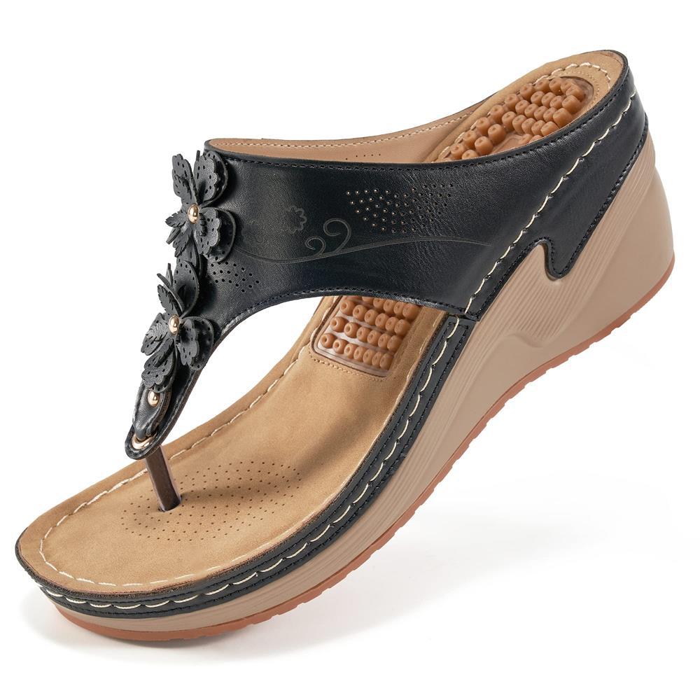 Women's Orthopedic Wedge Sandals – Black
