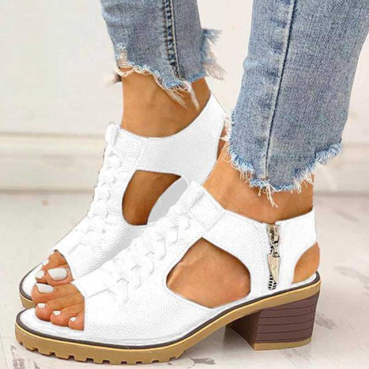 Women's Heeled Sandals – White
