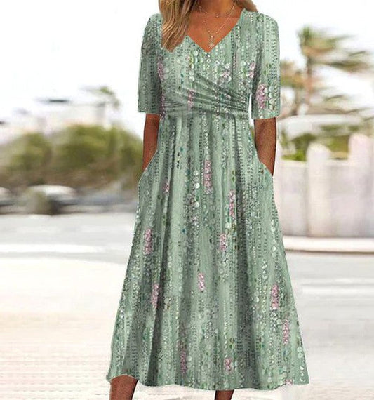 Women's Wrap Midi Dress – Green
