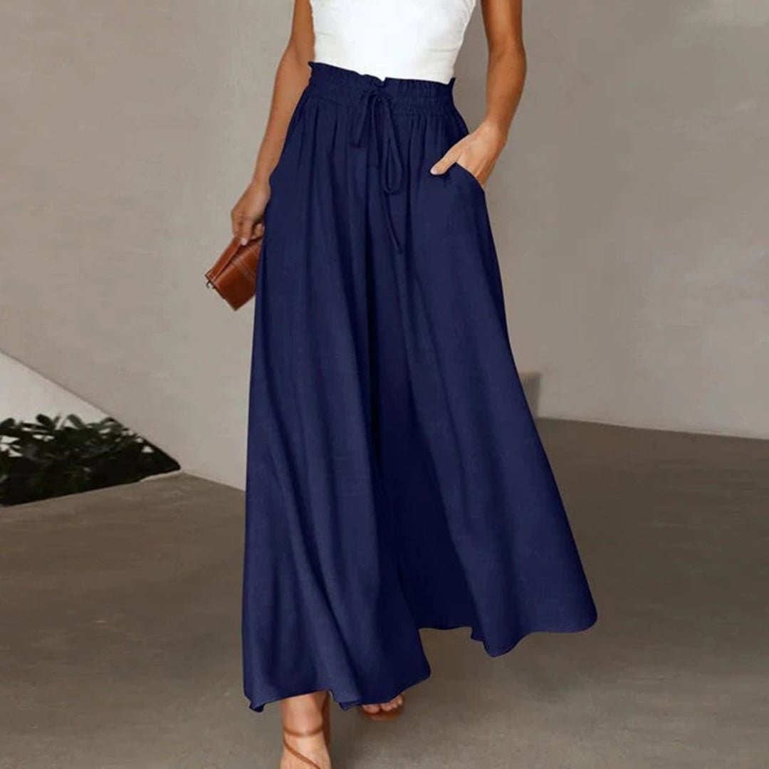 Women's Wide Leg High Waist Pants – Dark Blue
