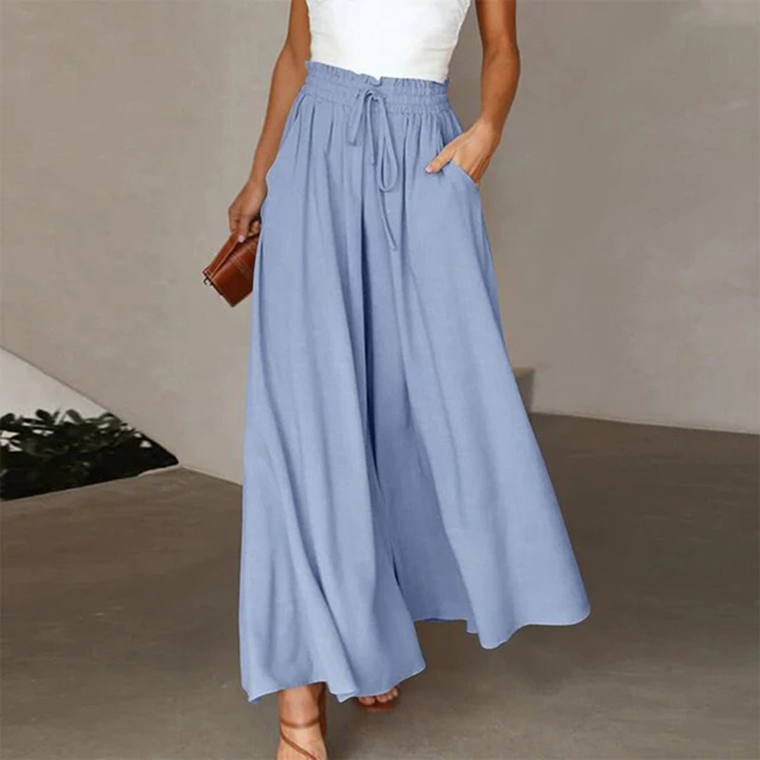 Women's Wide Leg High Waist Pants – Blue