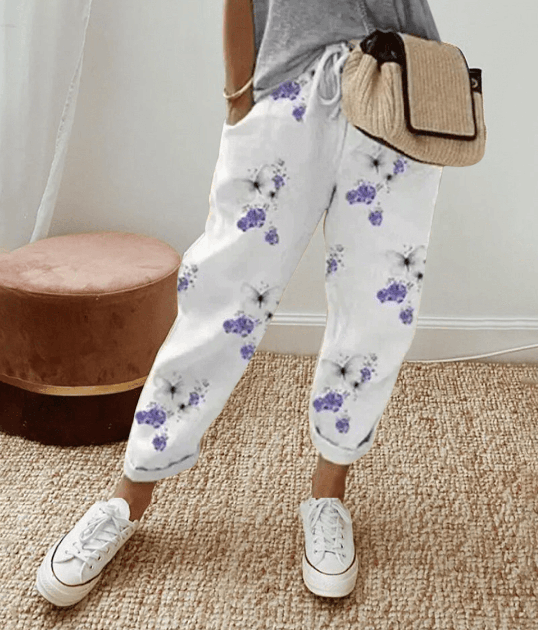 Women's Wide Leg Pants – Floral Print