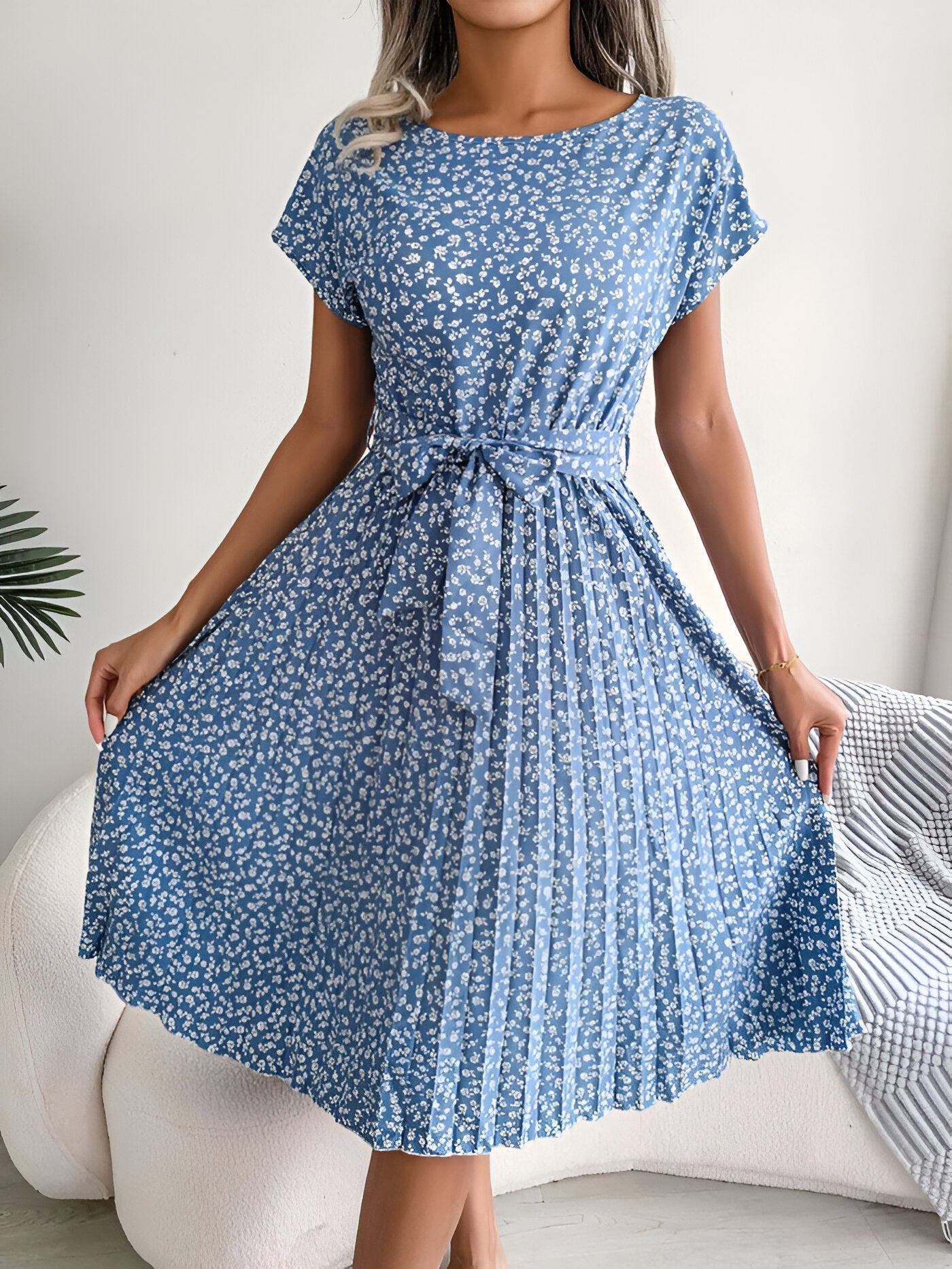 Women's Midi Dress – Light Blue