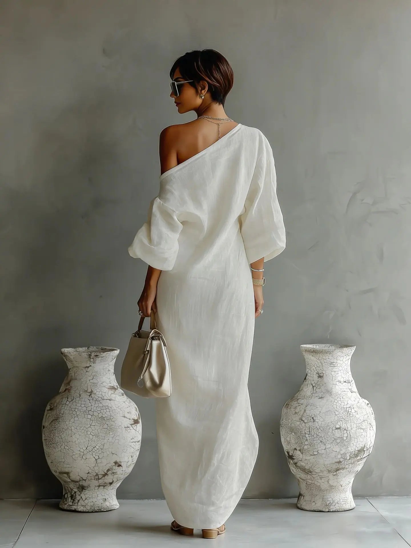Women's One Shoulder Maxi Dress