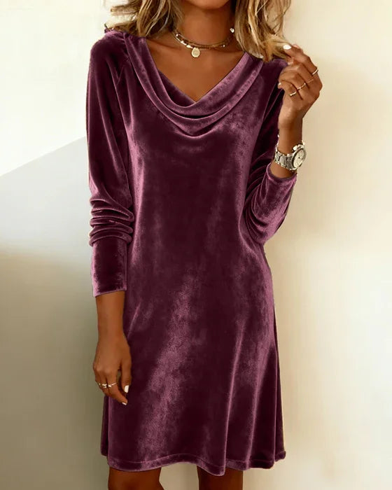 Women's Cowl Neck Mini Dress