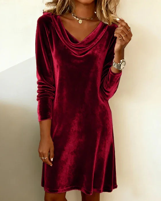 Women's Cowl Neck Mini Dress