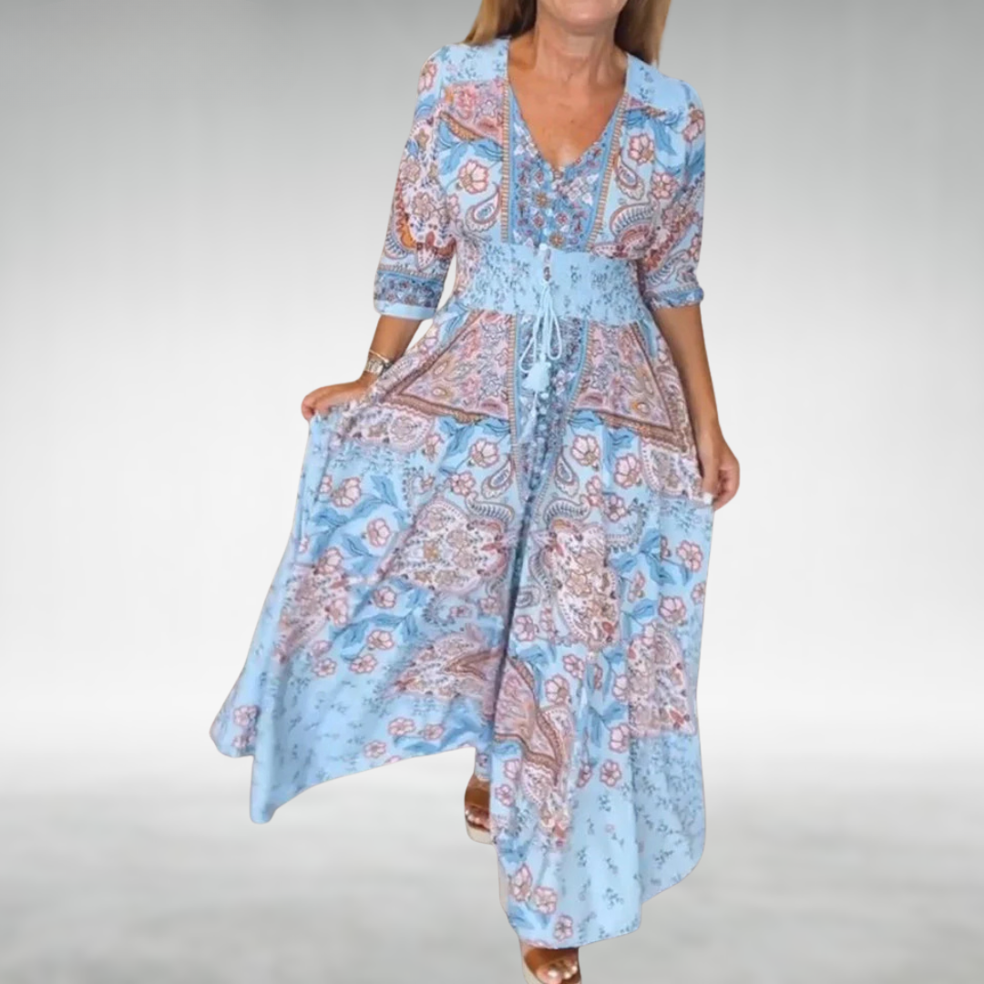Women's V Neck Maxi Dress – Sky Blue