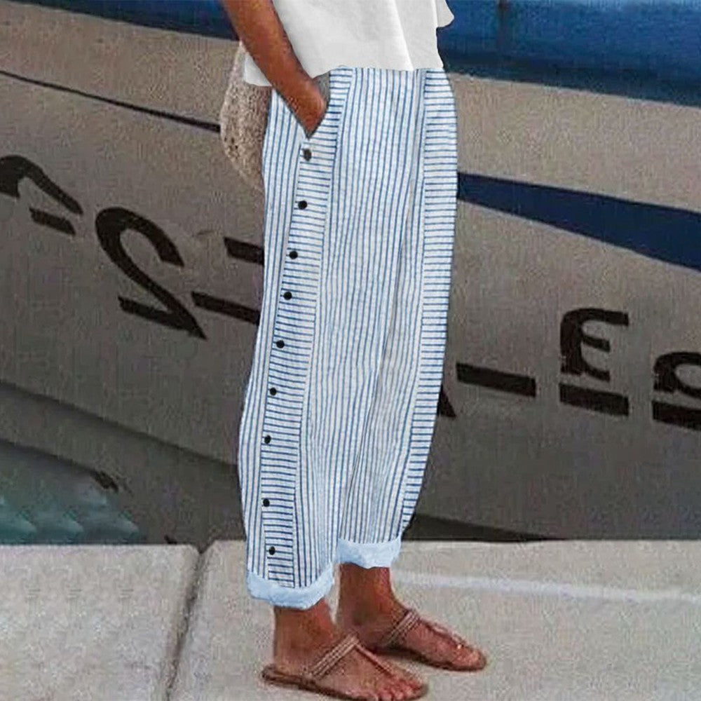 Women's Wide Leg Pants – Blue