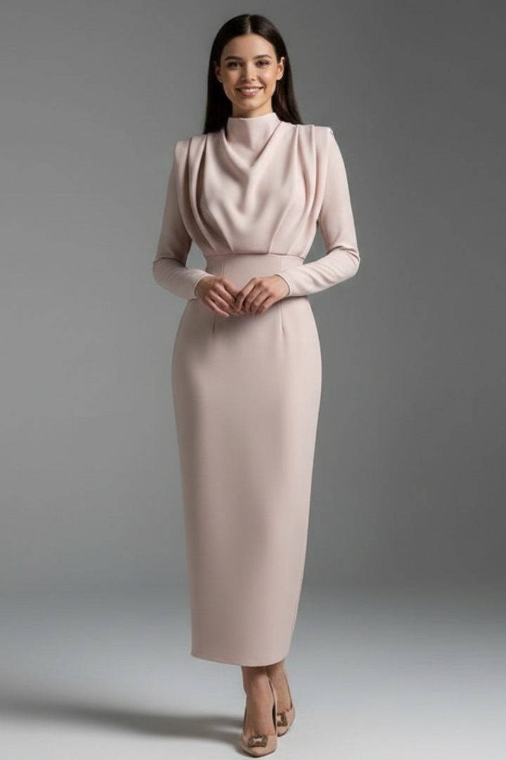 Women's Midi Dress – Apricot