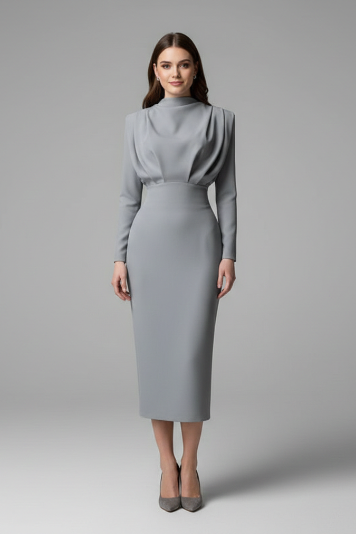 Women's Midi Dress – Grey