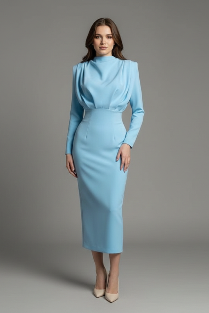 Women's Midi Dress – Light Blue