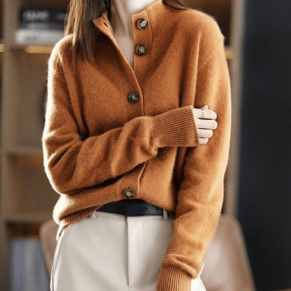 Women's Long Sleeve Cardigan – Orange