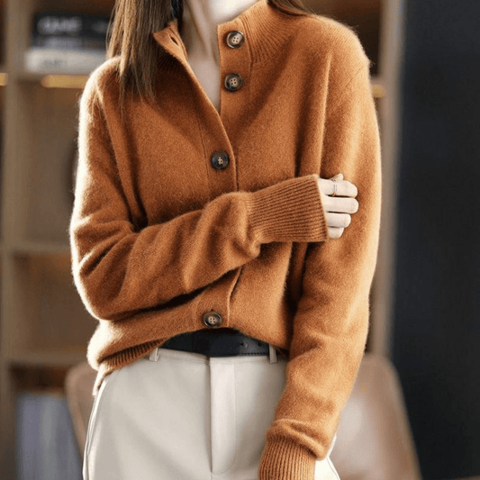 Women's Long Sleeve Cardigan – Orange