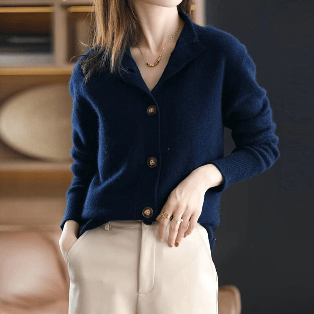 Women's Long Sleeve Cardigan – Dark Blue