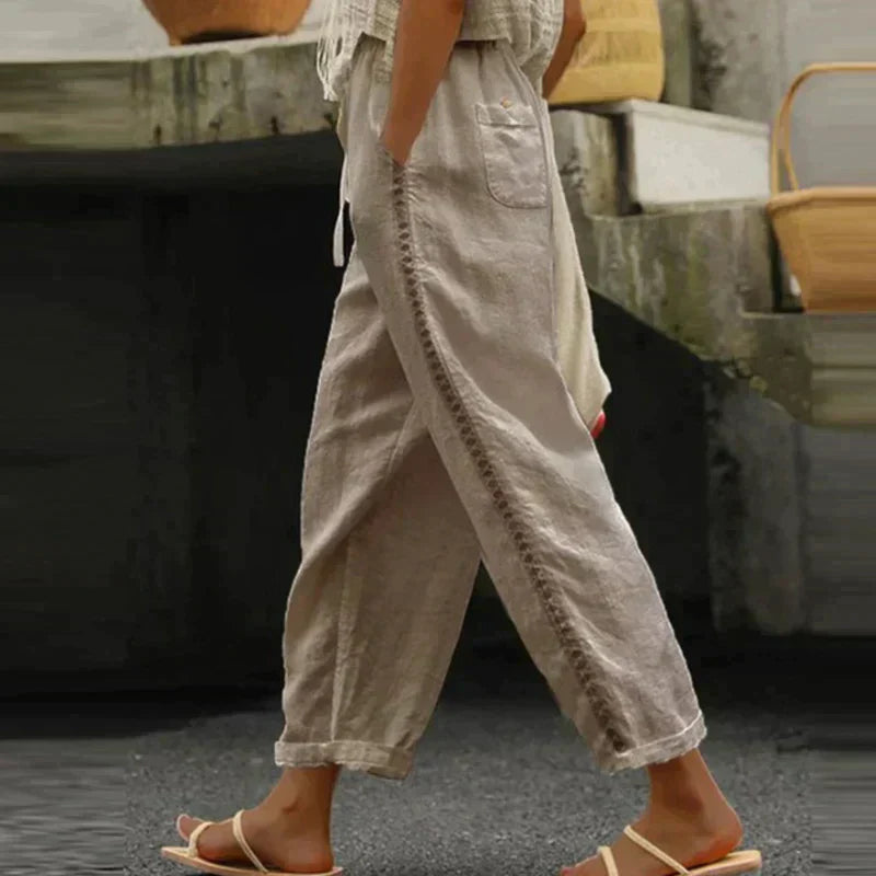 Women's Tapered High Waist Pants – Khaki