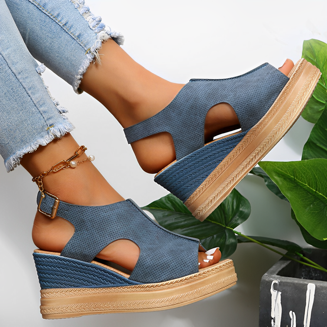 Women's Platform Sandals – Blue