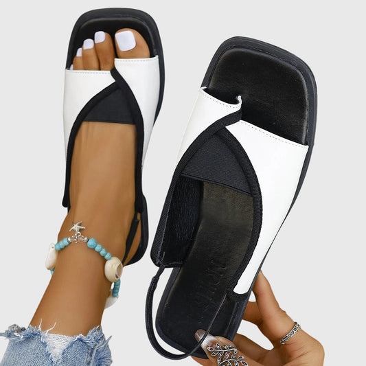 Women's Slingback Flat Sandals – White