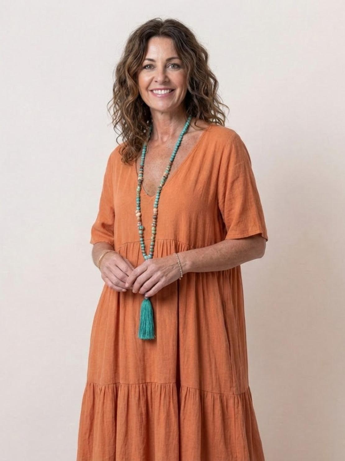 Women's V Neck Maxi Dress