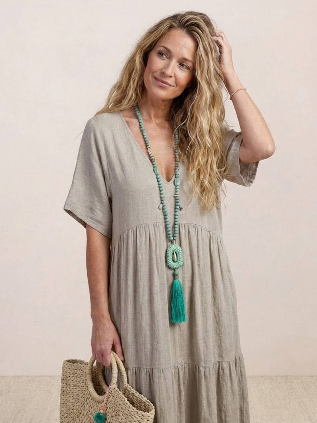 Women's V Neck Maxi Dress