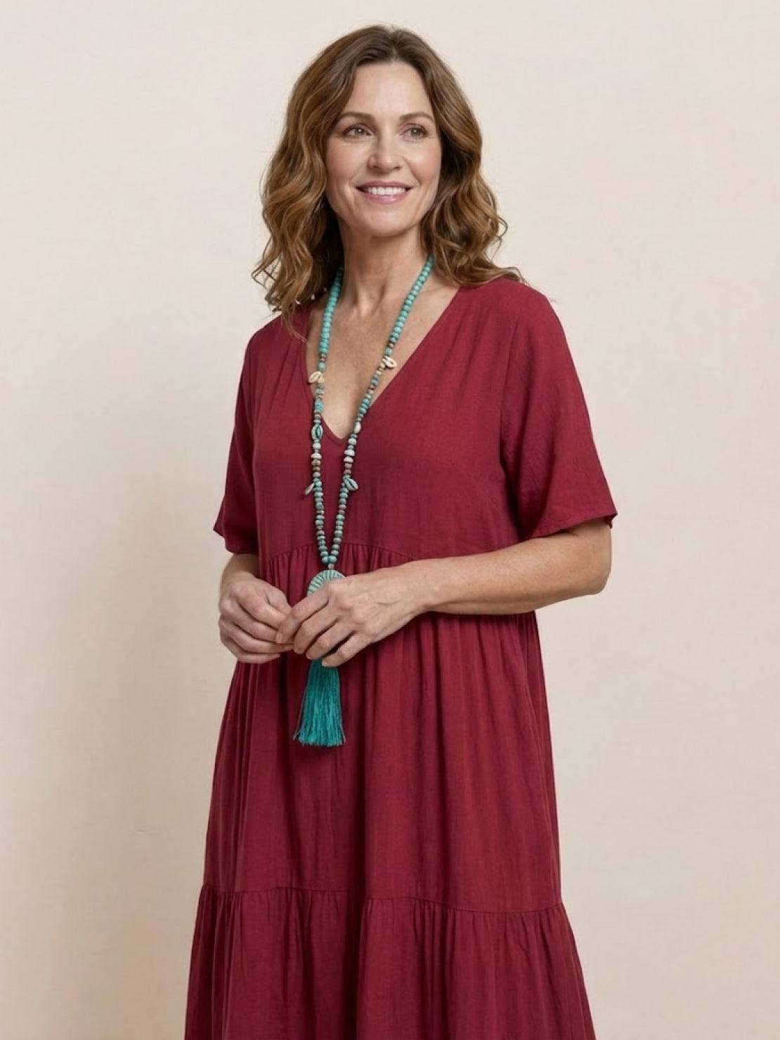Women's V Neck Maxi Dress