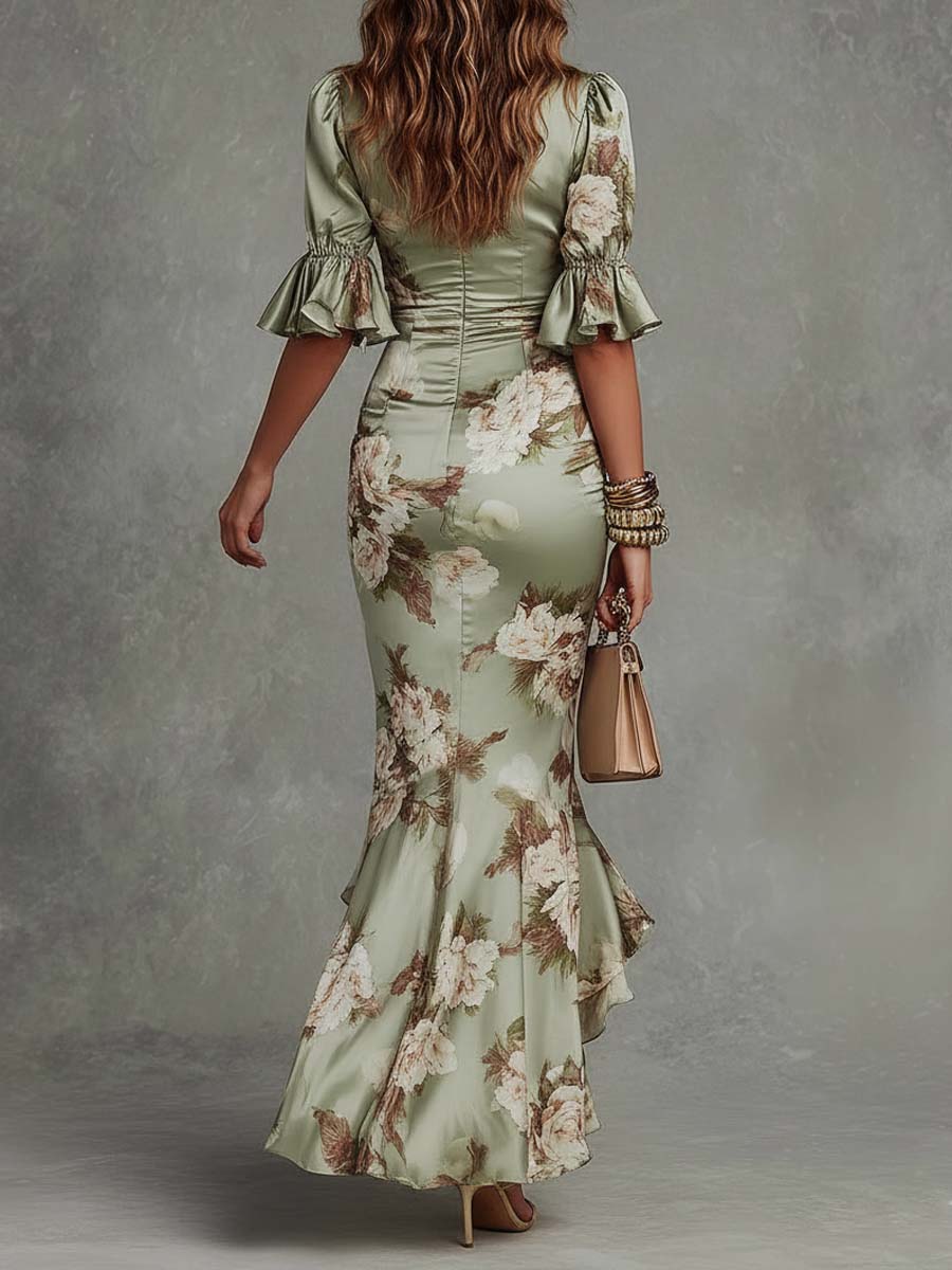 Women's V Neck Maxi Dress