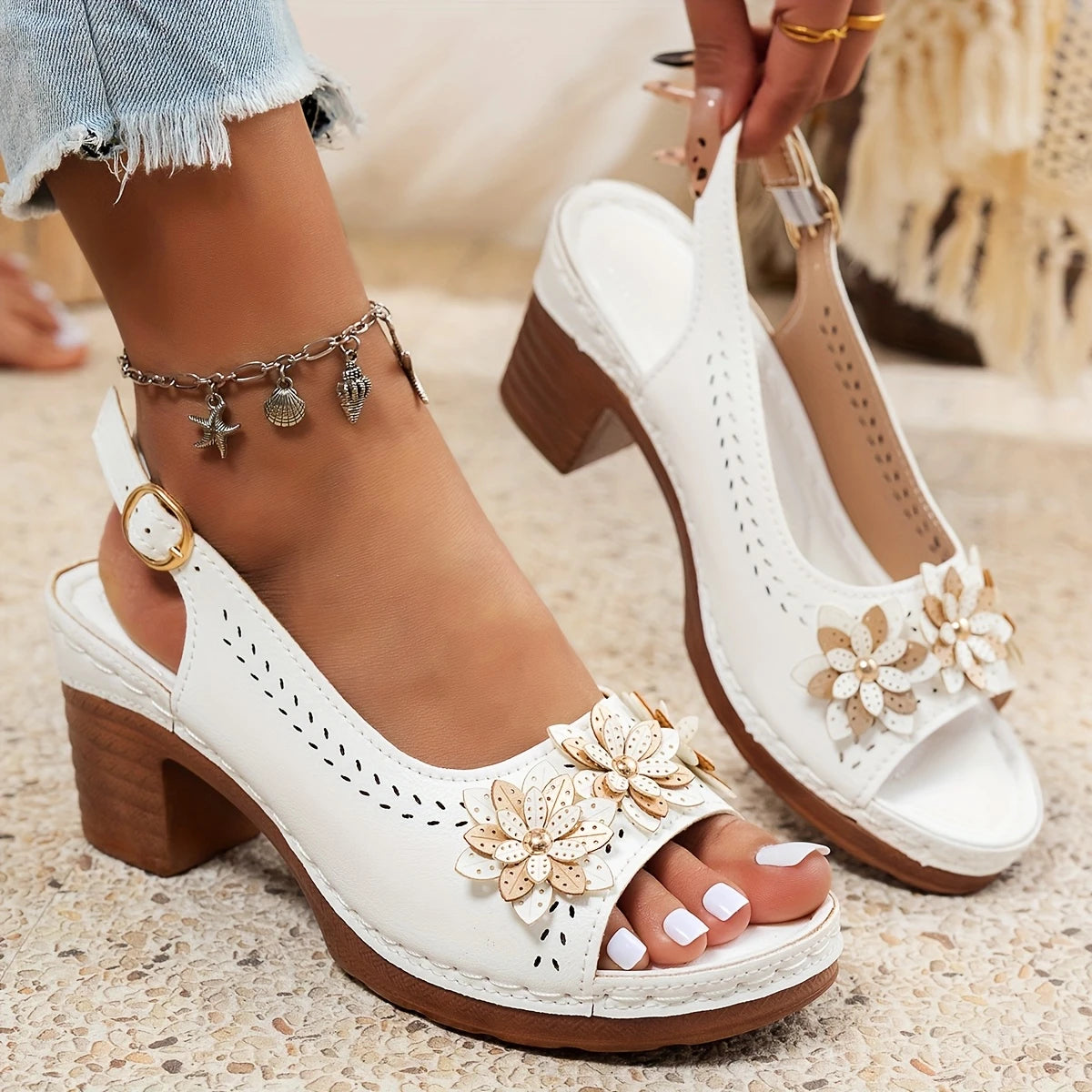 Women's Heeled Ankle Strap Sandals