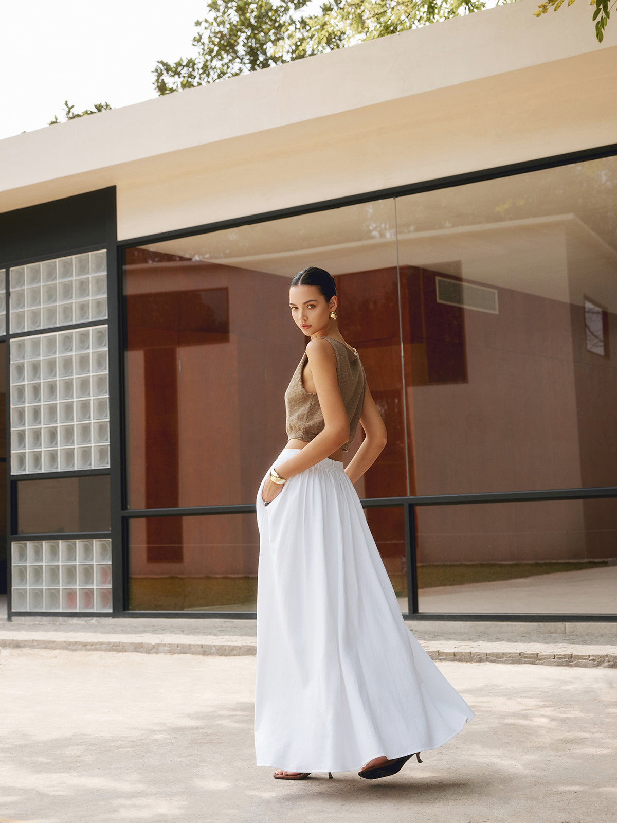 Women's Maxi Pleated Skirt