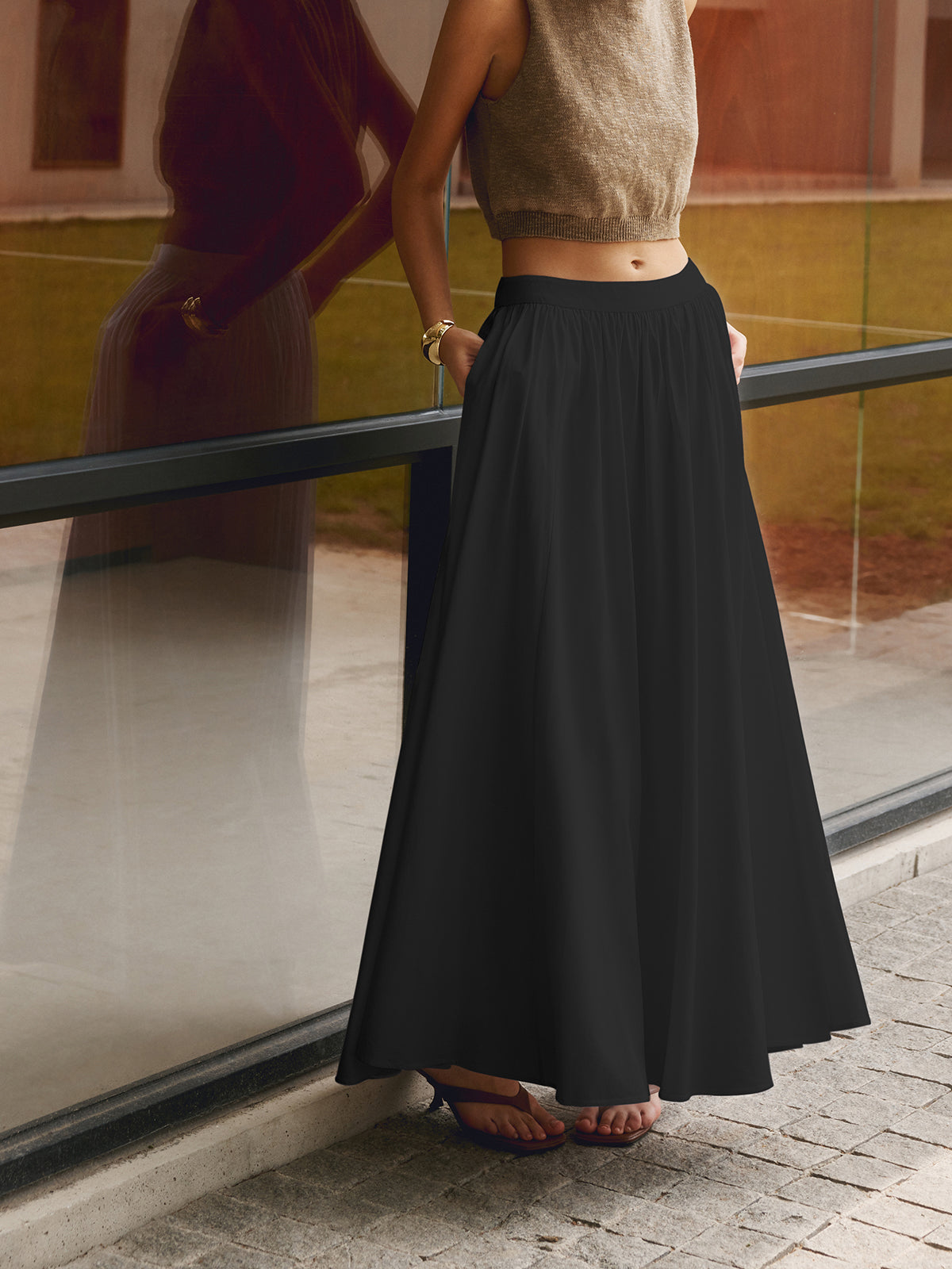 Women's Maxi Pleated Skirt