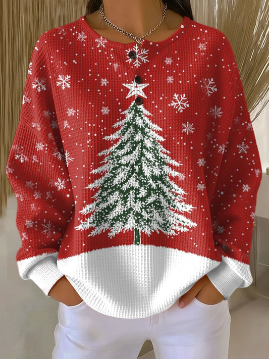 Women's Long Sleeve Sweater – Red