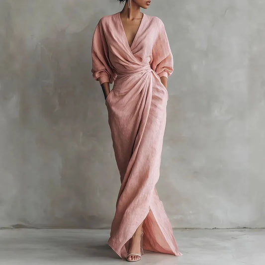 Women's Wrap Maxi Dress – Pink