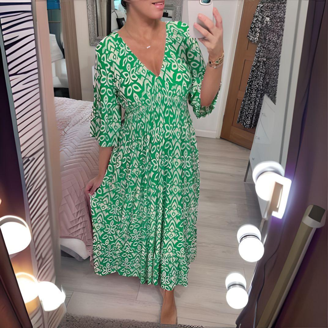 Women's Wrap Midi Dress – Green