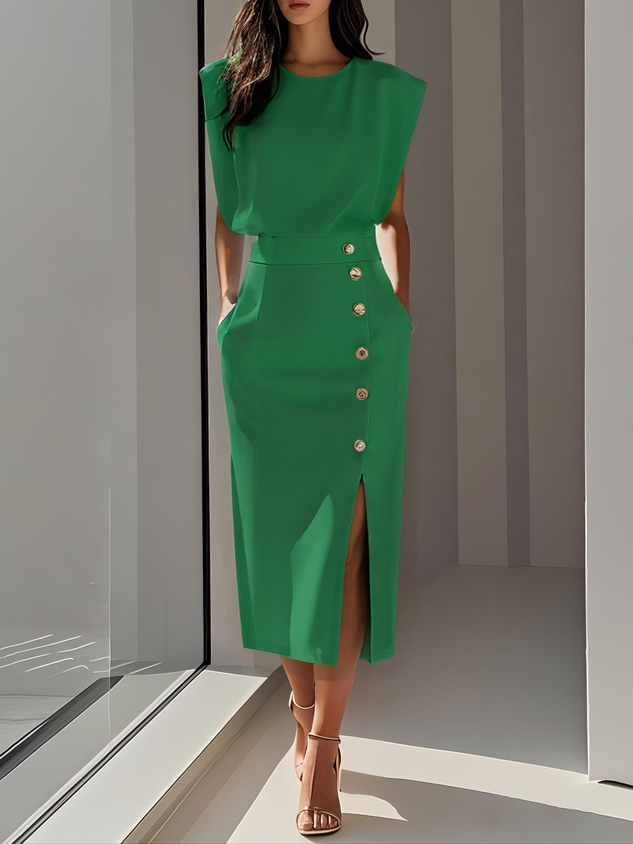 Women's Midi Dress – Green