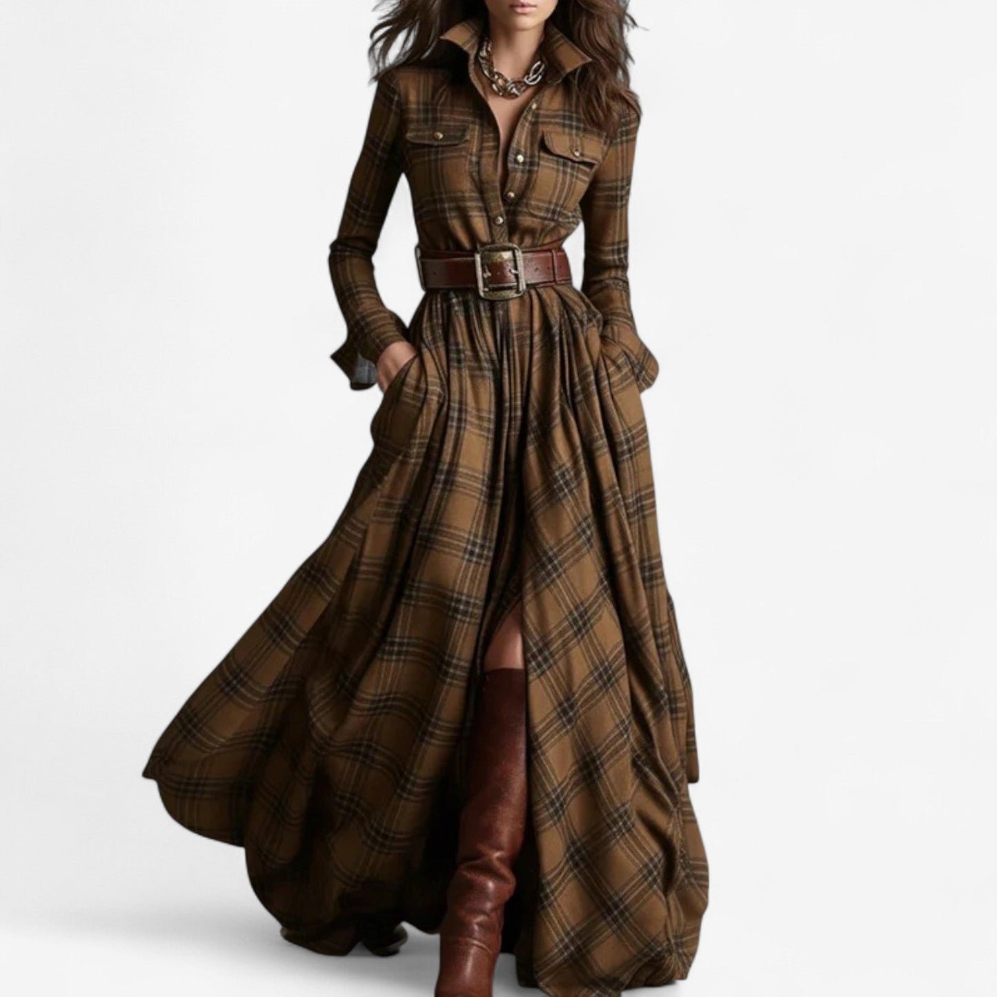 Women's Maxi Dress – Brown