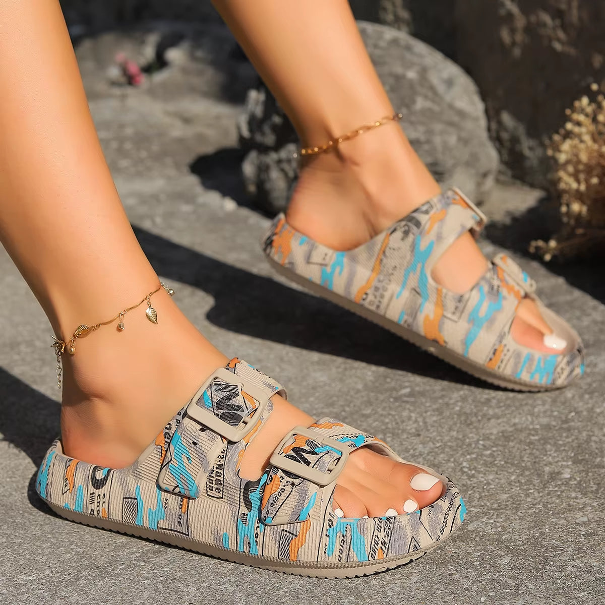 Women's Flat Buckle Sandals