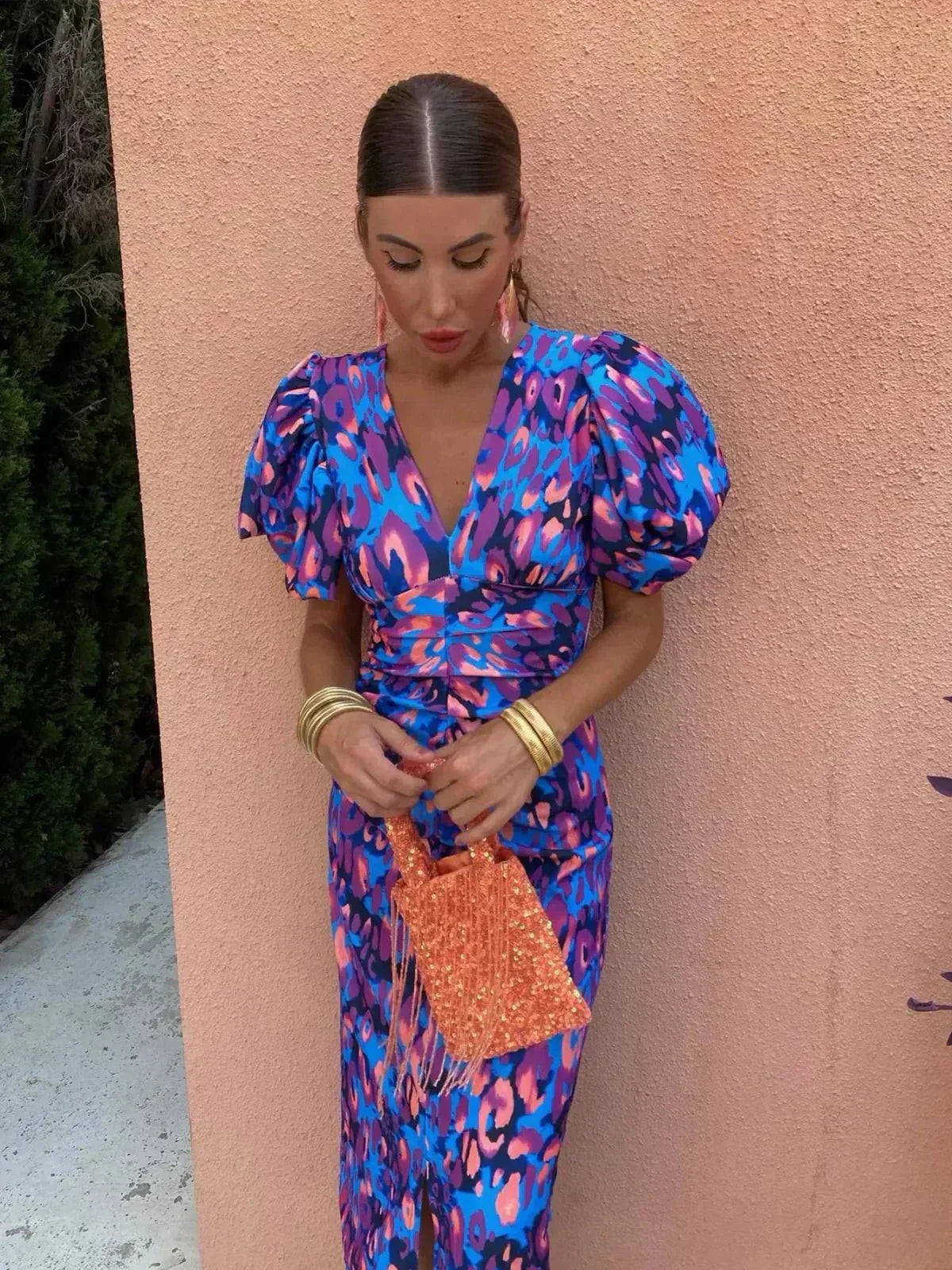 Women's Wrap Midi Dress
