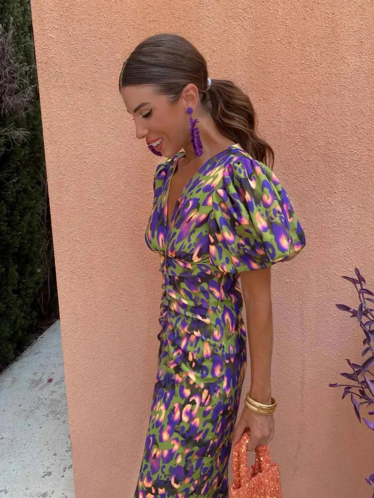 Women's Wrap Midi Dress