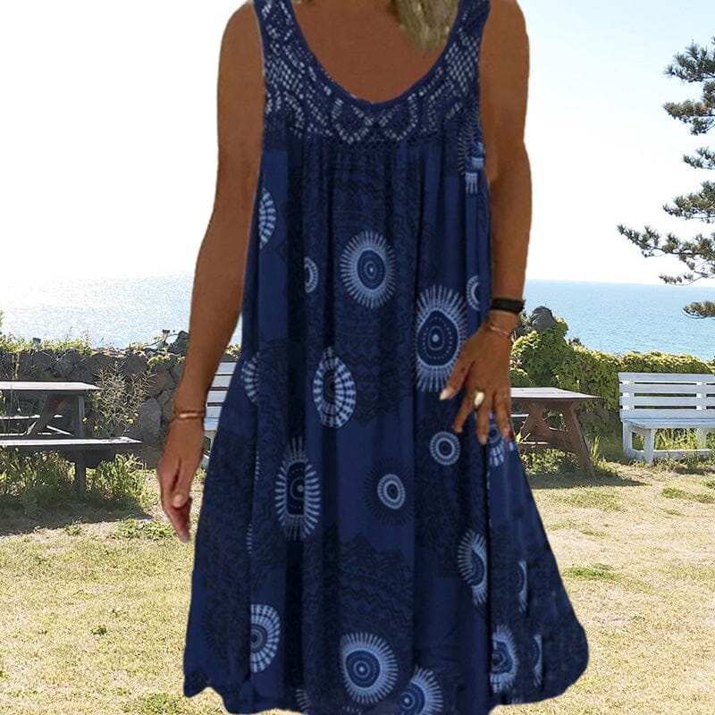 Women's Midi Dress – Navy Blue