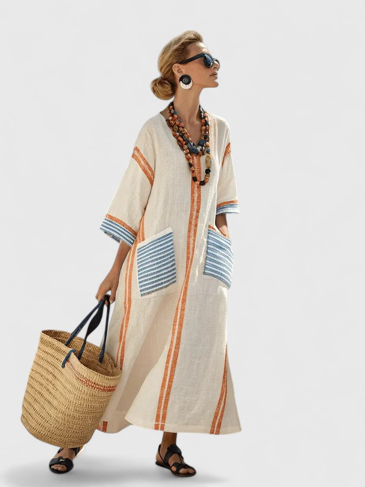 Women's V Neck Maxi Dress
