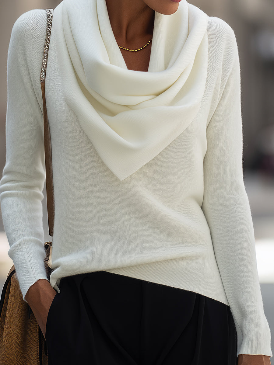Women's Cowl Neck Long Sleeve Sweater