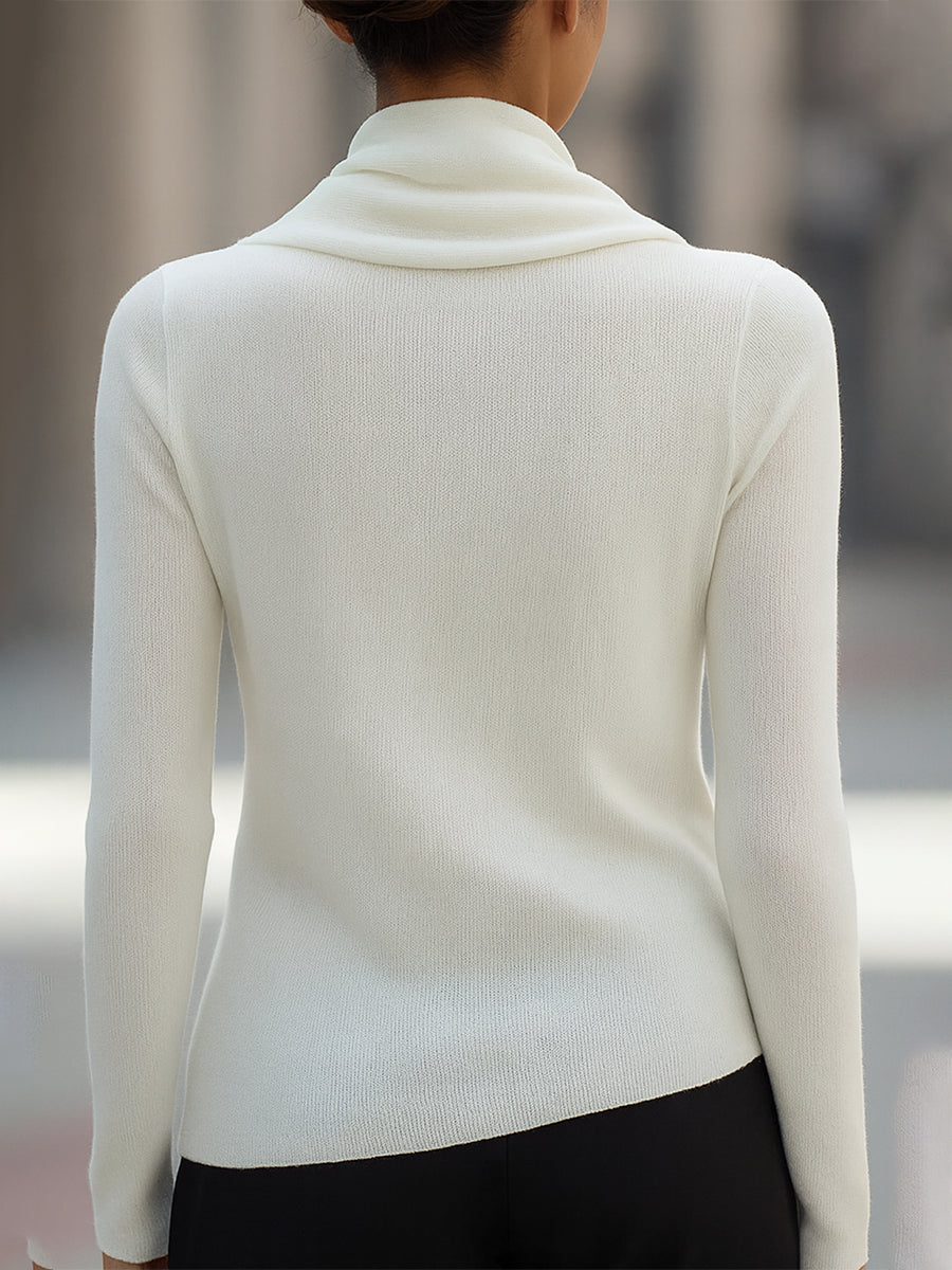 Women's Cowl Neck Long Sleeve Sweater