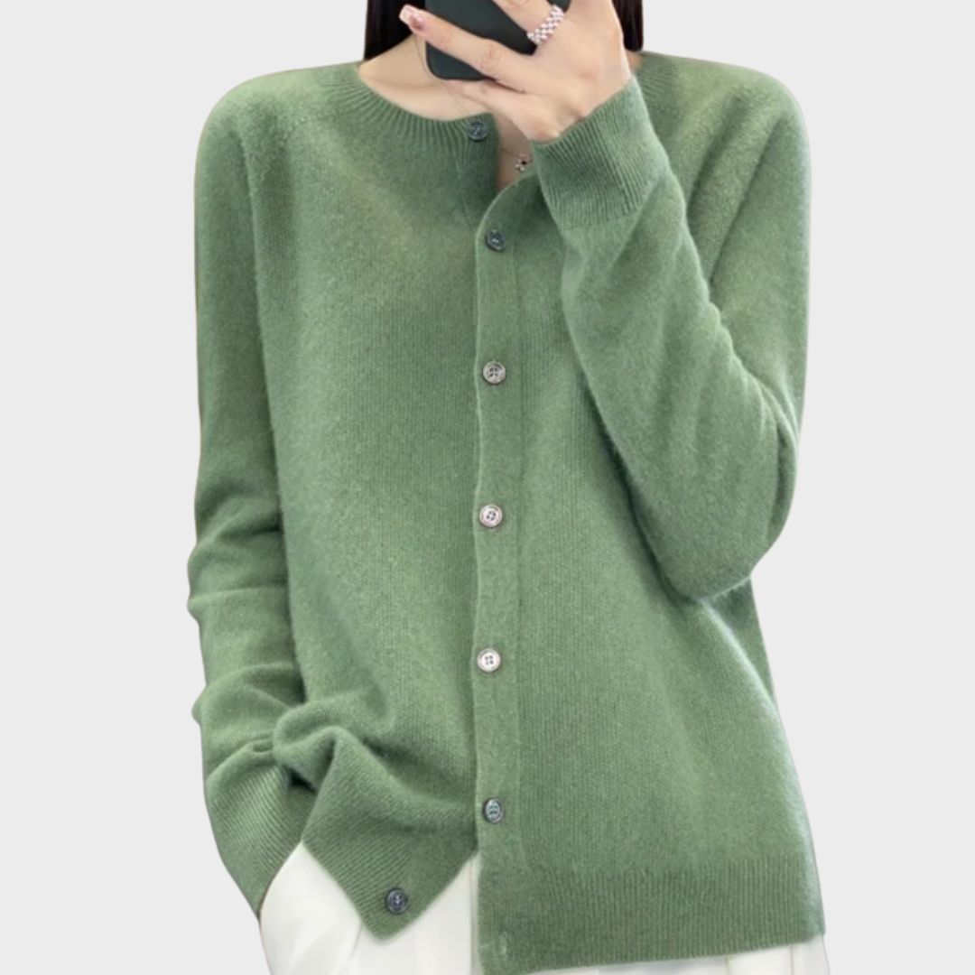 Women's Long Sleeve Cardigan – Green