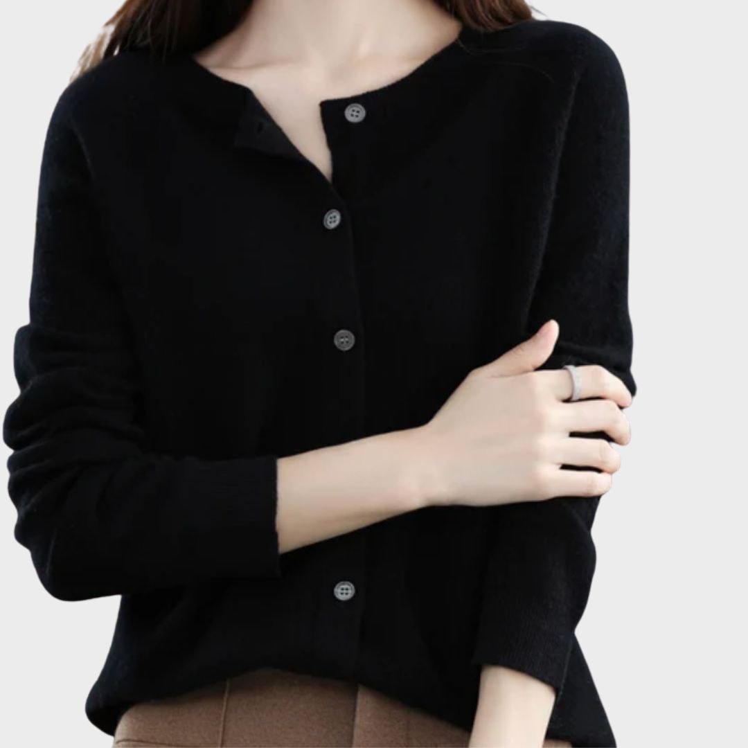 Women's Long Sleeve Cardigan – Black