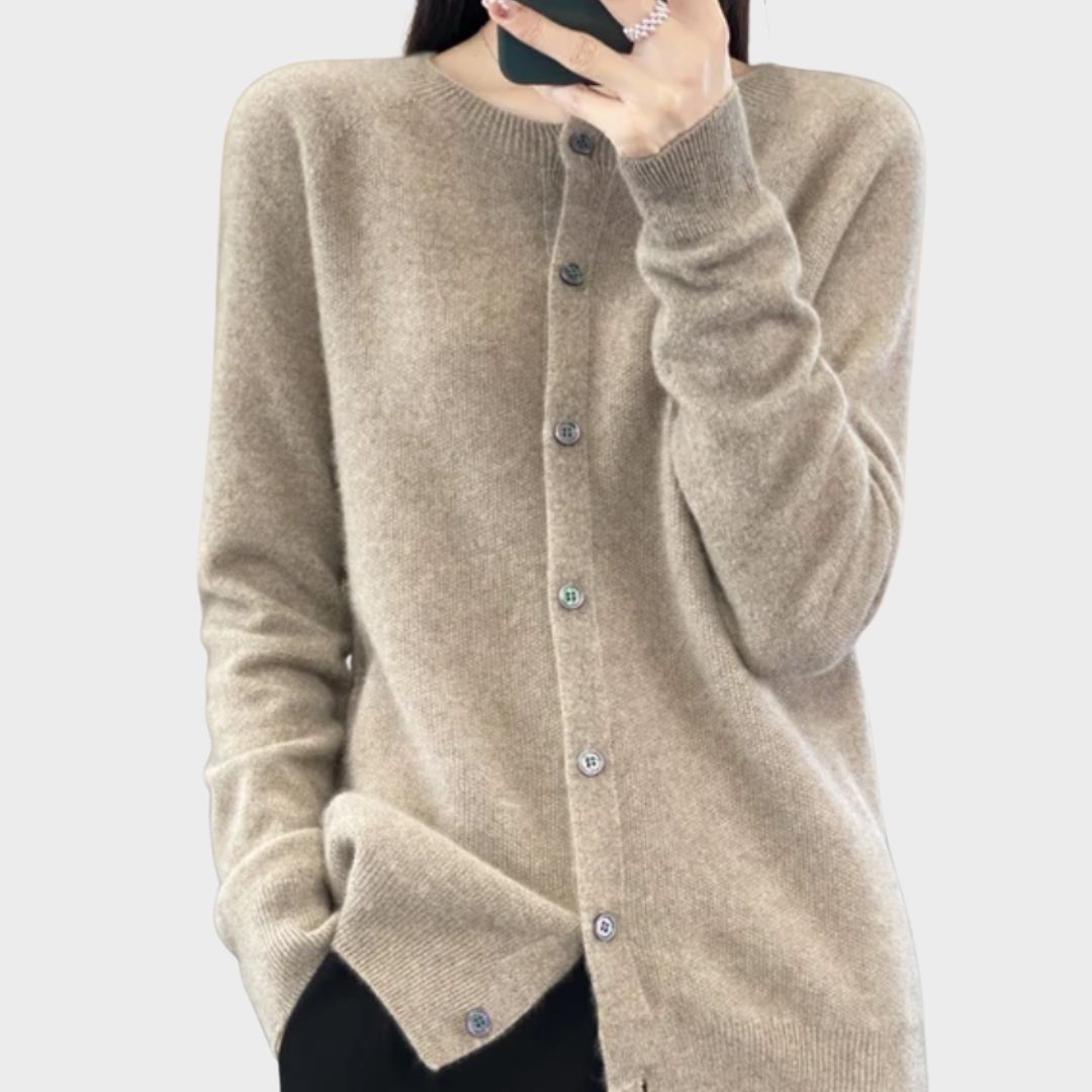 Women's Long Sleeve Cardigan – Khaki