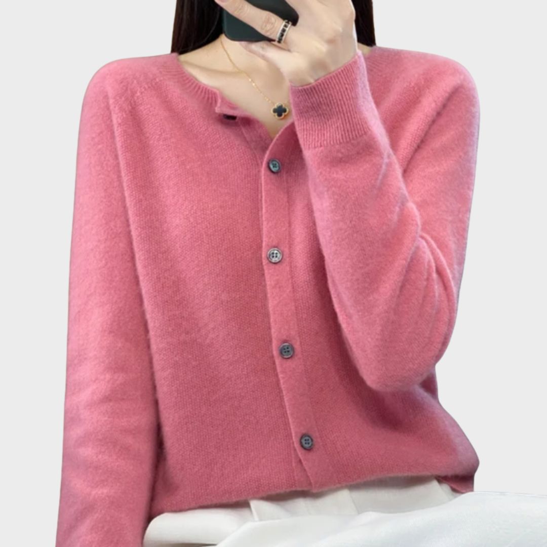 Women's Long Sleeve Cardigan – Pink