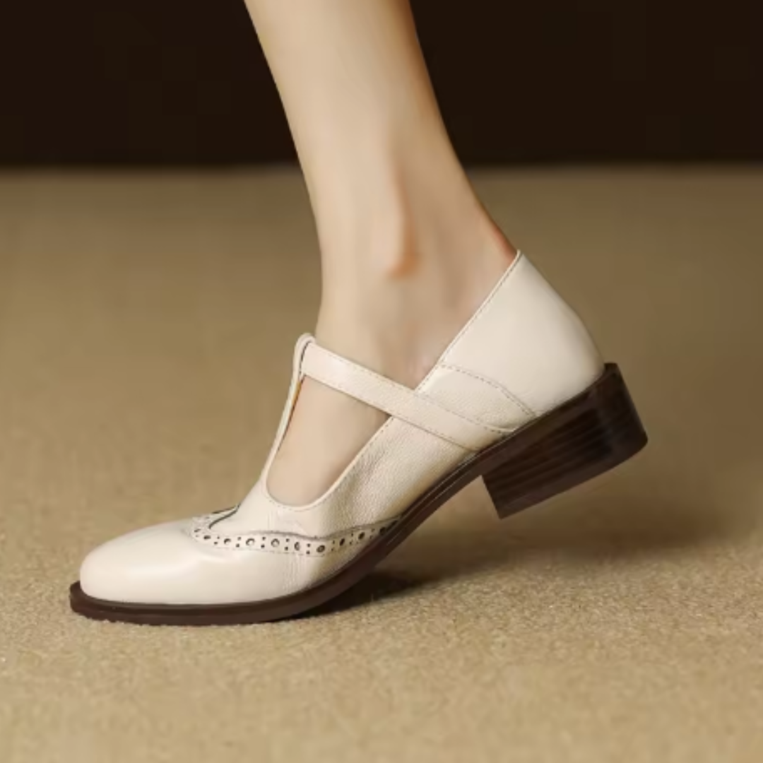 Women's Block Heel T-Strap Mary Janes