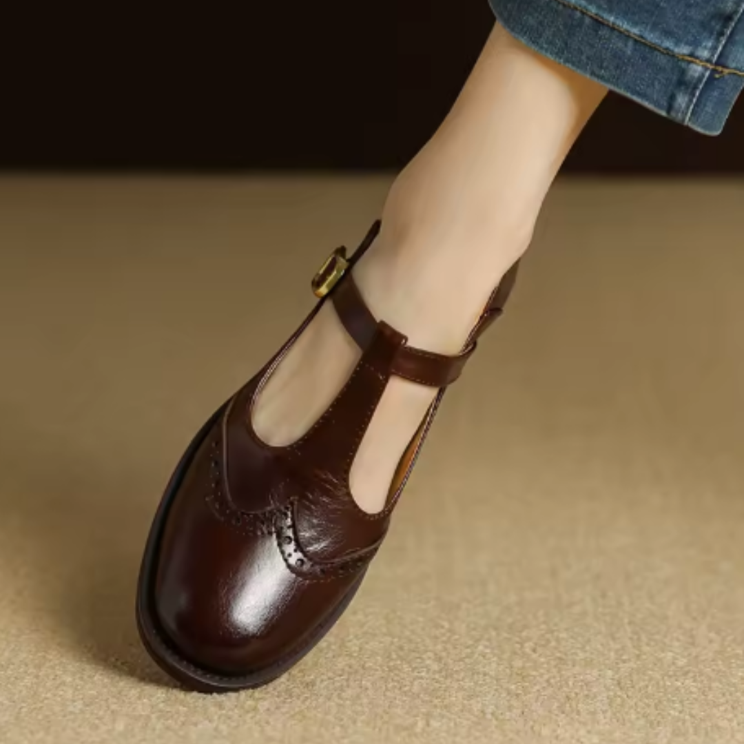 Women's Block Heel T-Strap Mary Janes