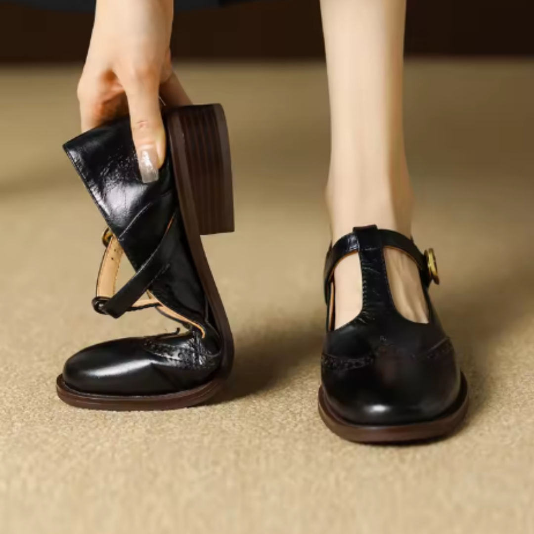 Women's Block Heel T-Strap Mary Janes