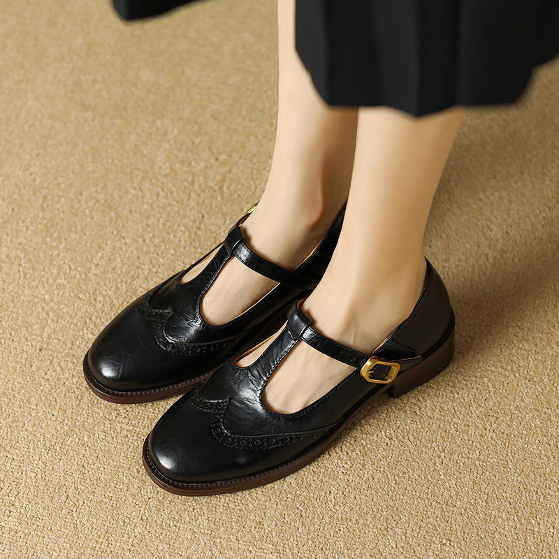 Women's Block Heel T-Strap Mary Janes
