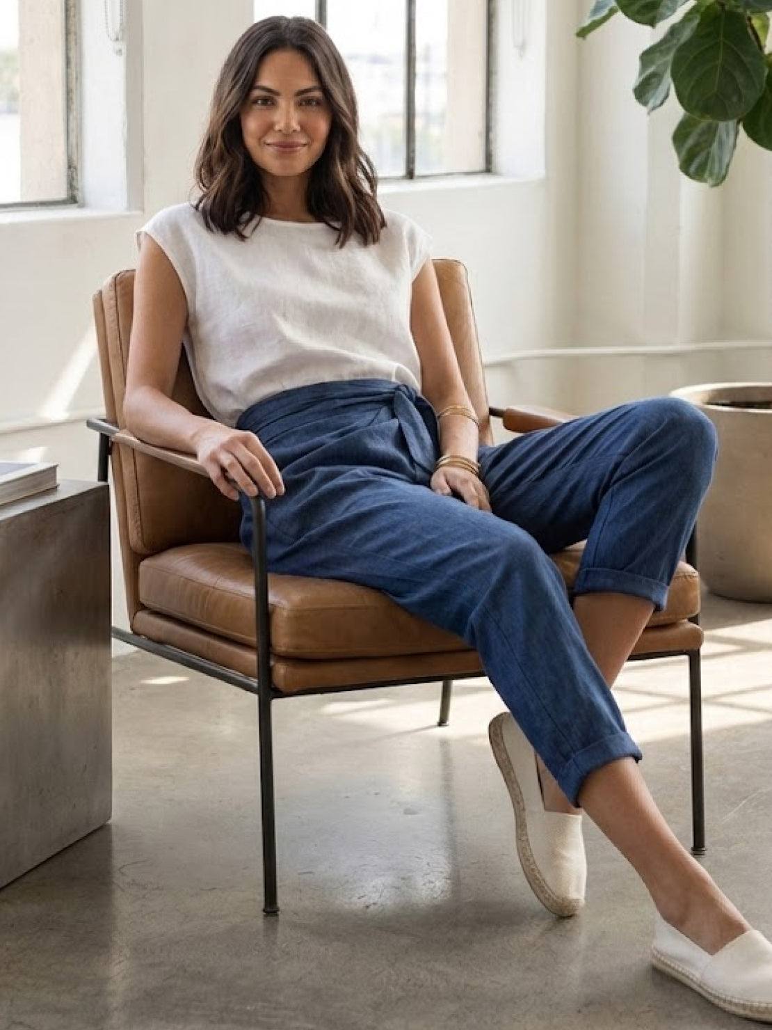 Women's High Waist Cropped Pants