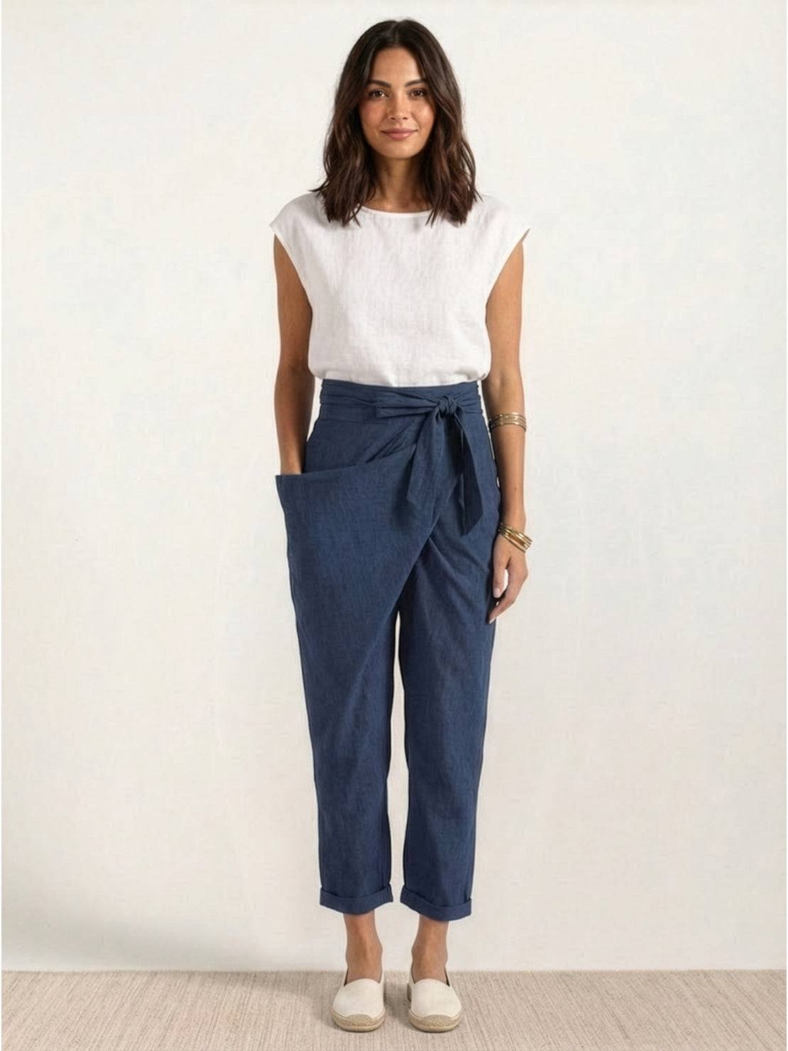 Women's High Waist Cropped Pants